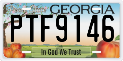 GA license plate PTF9146