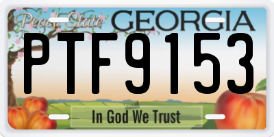 GA license plate PTF9153