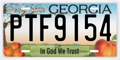 GA license plate PTF9154