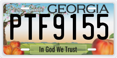 GA license plate PTF9155