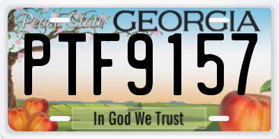 GA license plate PTF9157