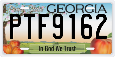 GA license plate PTF9162