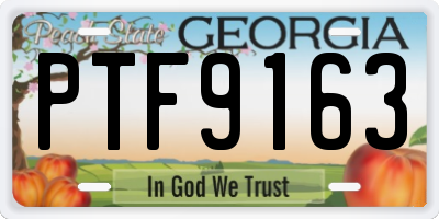 GA license plate PTF9163