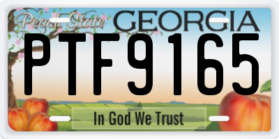 GA license plate PTF9165