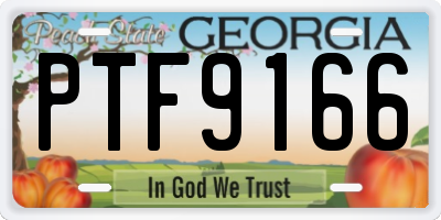 GA license plate PTF9166