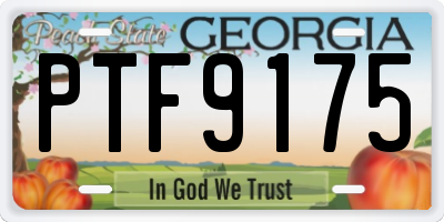 GA license plate PTF9175
