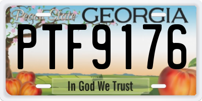 GA license plate PTF9176