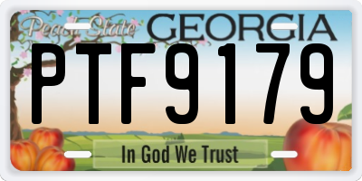 GA license plate PTF9179