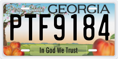 GA license plate PTF9184
