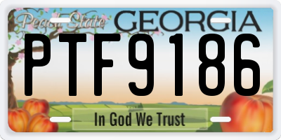 GA license plate PTF9186