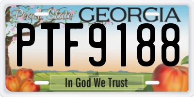 GA license plate PTF9188