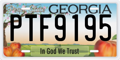 GA license plate PTF9195