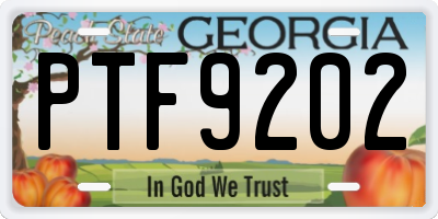 GA license plate PTF9202