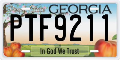 GA license plate PTF9211