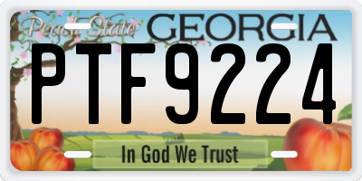 GA license plate PTF9224