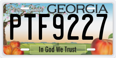 GA license plate PTF9227