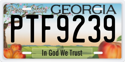 GA license plate PTF9239