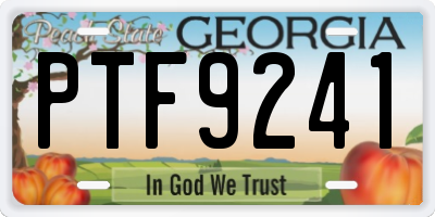 GA license plate PTF9241