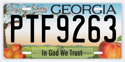 GA license plate PTF9263