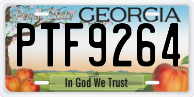 GA license plate PTF9264