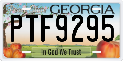 GA license plate PTF9295