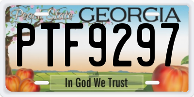 GA license plate PTF9297