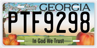 GA license plate PTF9298