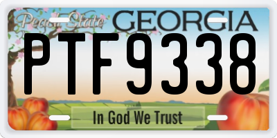 GA license plate PTF9338