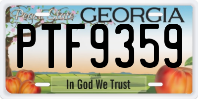 GA license plate PTF9359