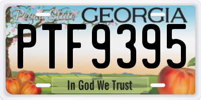 GA license plate PTF9395