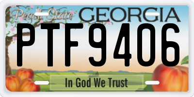 GA license plate PTF9406