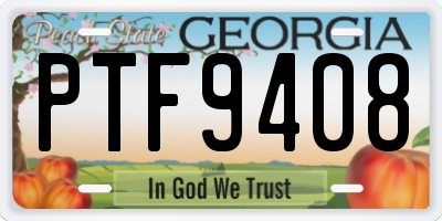 GA license plate PTF9408