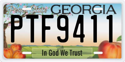 GA license plate PTF9411