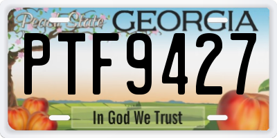 GA license plate PTF9427