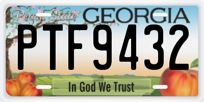 GA license plate PTF9432