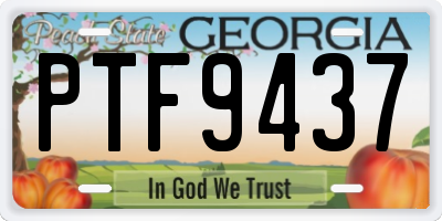 GA license plate PTF9437