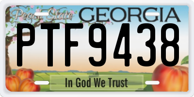 GA license plate PTF9438
