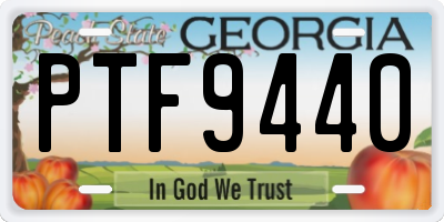 GA license plate PTF9440