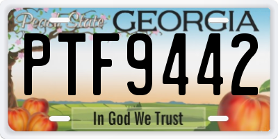 GA license plate PTF9442