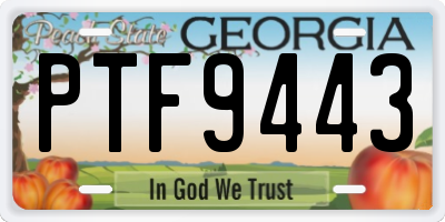 GA license plate PTF9443