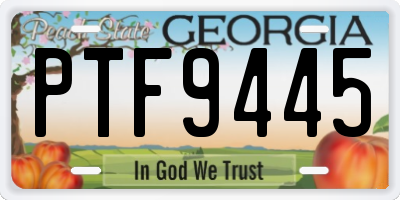 GA license plate PTF9445