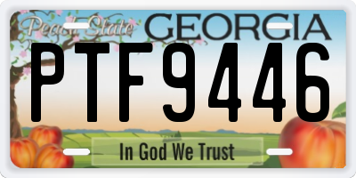 GA license plate PTF9446