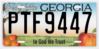 GA license plate PTF9447