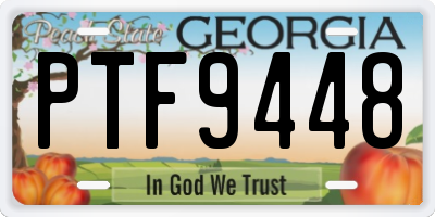 GA license plate PTF9448