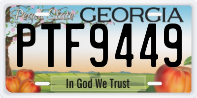 GA license plate PTF9449