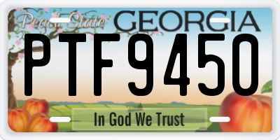 GA license plate PTF9450