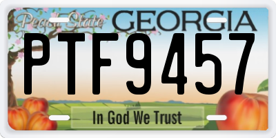 GA license plate PTF9457