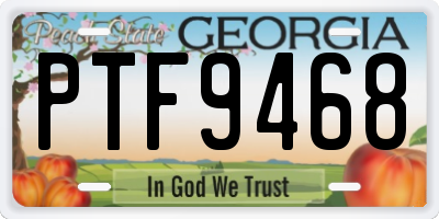 GA license plate PTF9468