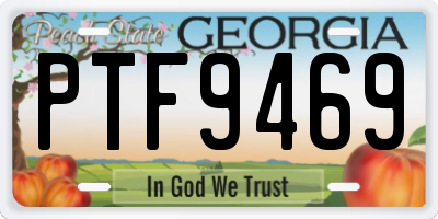 GA license plate PTF9469