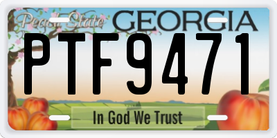 GA license plate PTF9471